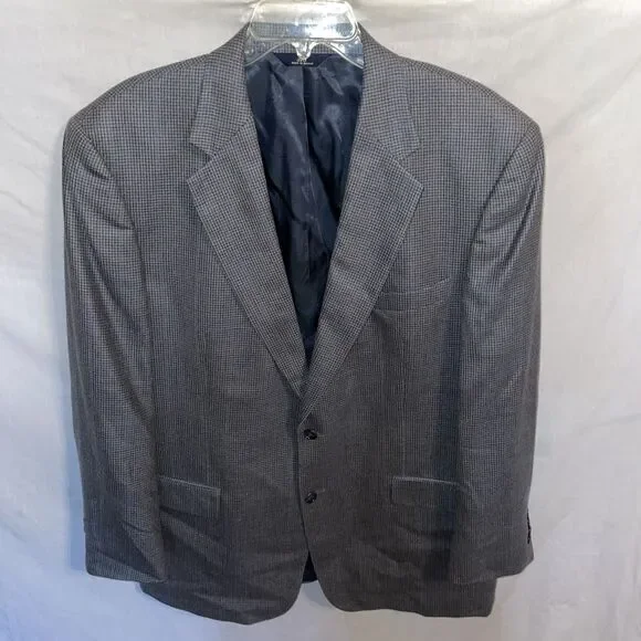 Brooks Brothers 346 Men’s Dress Blazer Size 44L Gray Houndstooth Silk Blend