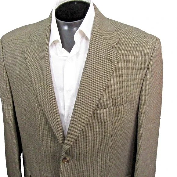 Chaps Ralph Lauren Sport‎ Coat Tag 43R (Fits like 46R) Tan Birdseye Single Vent