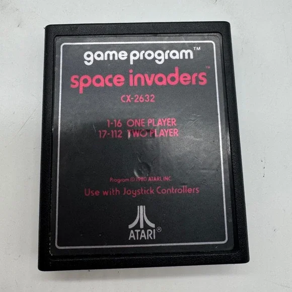 Atari 2600 Space Invaders Game Cartridge CX-2632 Vintage 1980 Arcade Classic
