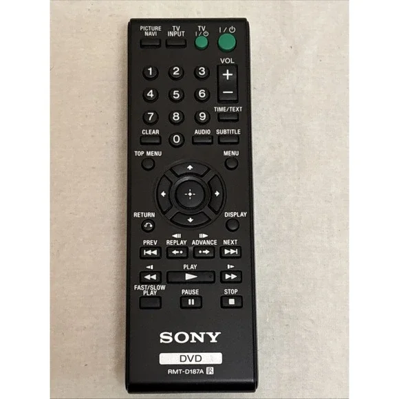 Sony DVD Player Remote Control RMT-D187A Black Replacement Remote