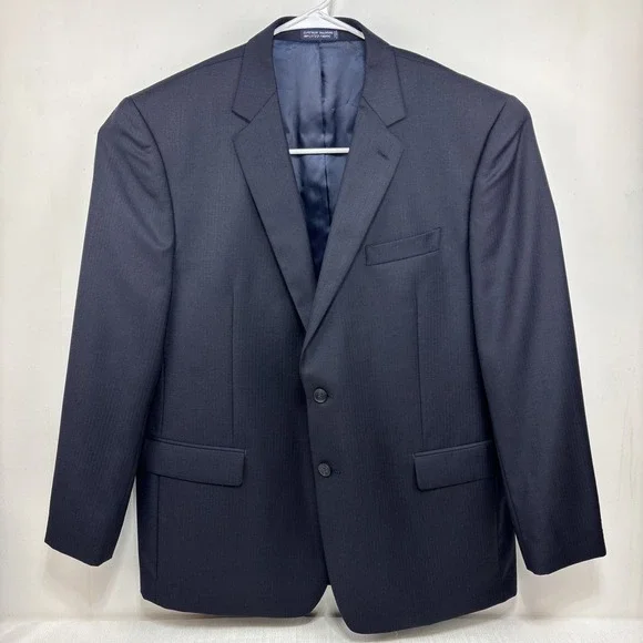 Nautica Men's Navy Suit Jacket Blazer Two Button Single Vent Size 46 R 100% Wool