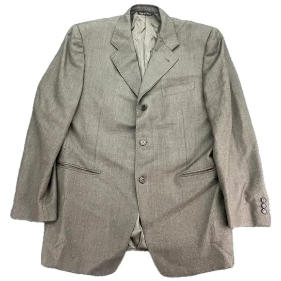 Canali Proposta‎ Super 120s Wool Blazer Jacket Made in Italy Men's 50 Brown