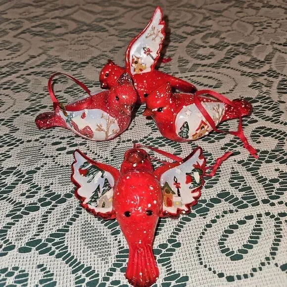 Holiday Hope & Peace Christmas Cardinal Ornaments