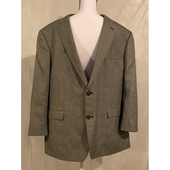 Tommy Hilfiger Blazer Men's Black Gray Houndstooth Dual Vent Sports Coat R46