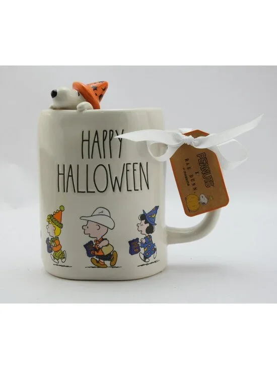 Peanuts Rae Dunn Snoopy Halloween Mug 3D Topper Happy Halloween NWT