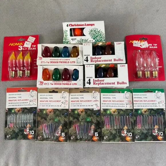 Vintage Christmas Replacement Light Bulbs Lot 66 C7 NOMA Mini Twinkle NOS