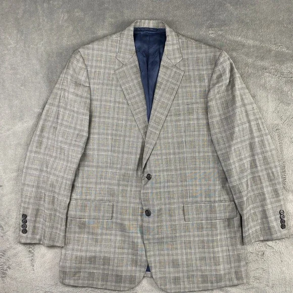 Brooks Brothers Sport Coat Mens 42R Grey Glen Plaid‎ 1818 Madison E. Thomas Wool