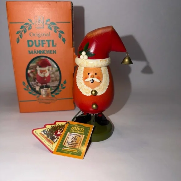 KATHE WOHLFAHRT DUFTL MANNCHEN *SMOKY SANTA* INCENSE SMOKER GERMANY NIB
