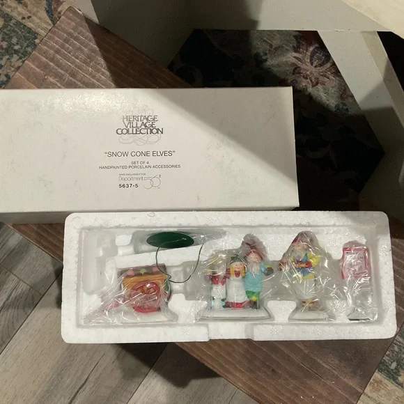 Heritage Village Collection Snow Cone Elves Set dept 56‎ new