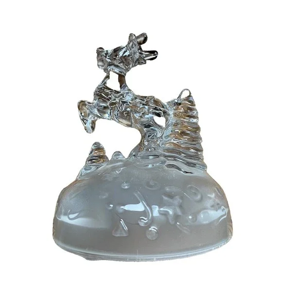 Christmas  Reindeer Figurine Glass 24% Lead Chrystal Cristal d'Arques France