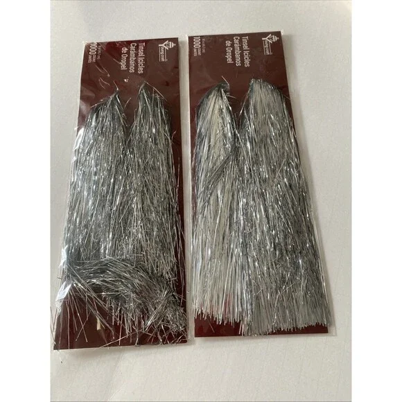 Vintage Christmas Silver Tinsel Strands 18