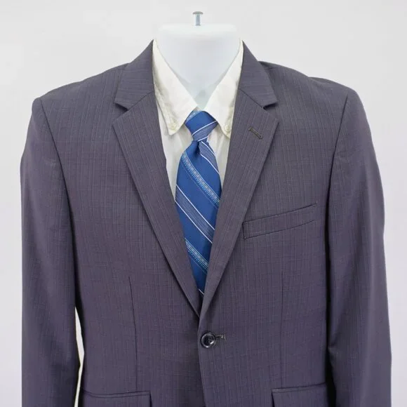 Lineage Polyester Rayon Spandex Striped 2 Button Blazer 36S‎