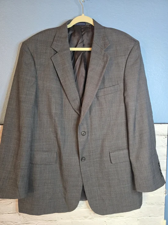 Stafford Brown-Gray Men's Two-Button Blazer Sz 44R