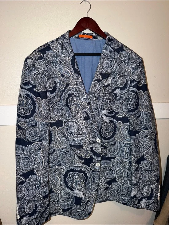 Tallia men’s 48R blue paisley blazer / worn once