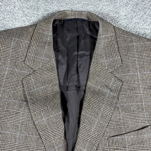 Loro Piana Brooks Brothers Sport Coat Blazer Jacket Men 46L Glen Check‎ Madison