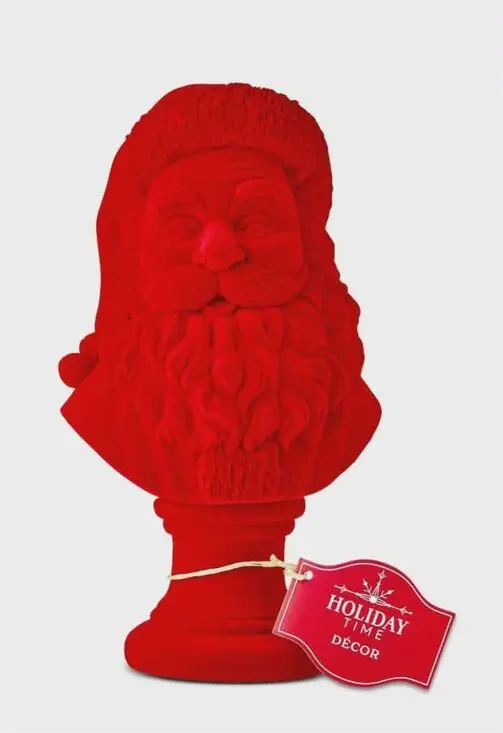 NEW! Christmas Red Flocked Santa Claus 8