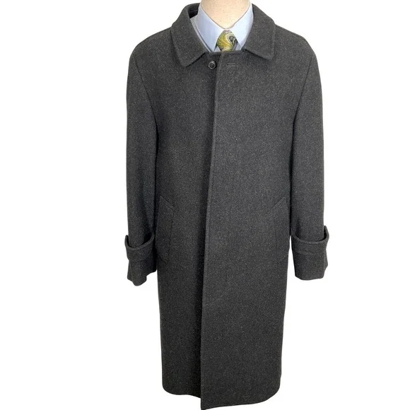 Lakeland Overcoat Mens 42 Charcoal Gray Full Length Heritage‎ Executive Formal