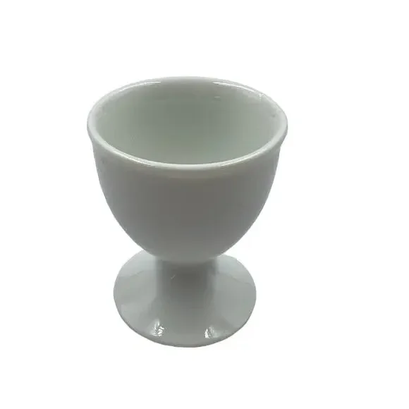 Vintage White Porcelain‎ Boiled Egg Cup Serving Dish Double Sided