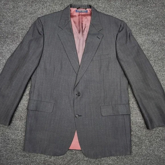 Brooks Brothers Mens 46/41 LNG Gray‎ Polyester Wool Suit Coat Blazer Made In USA