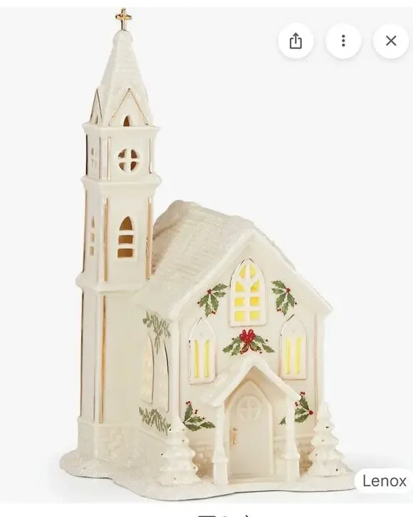 LENOX LIGHT IT UP Porcelain Christmas Church Lighted Holiday Village With Box