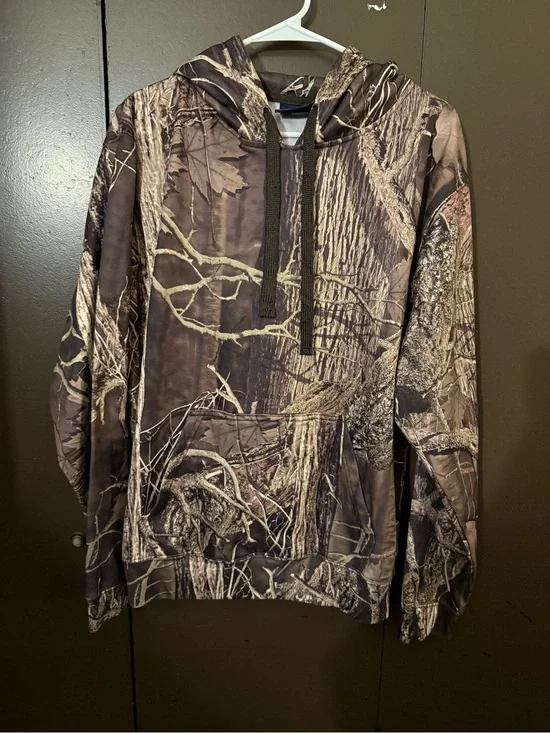 J. America Men's Brown Camo Crewneck Hoodie