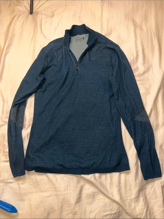 Smartwool Men's Quarter-Zip Sweater - Teal Blue