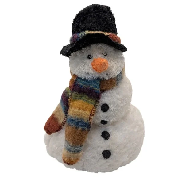 Vintage Russ Berrie Snowball Plush Snowman Christmas Scarf Holiday‎ Decor SEE