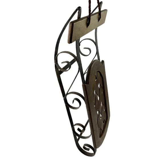 Vintage Wooden Metal Decorative Sled 23X8X4.5 Holiday Christmas Rustic Farmhouse