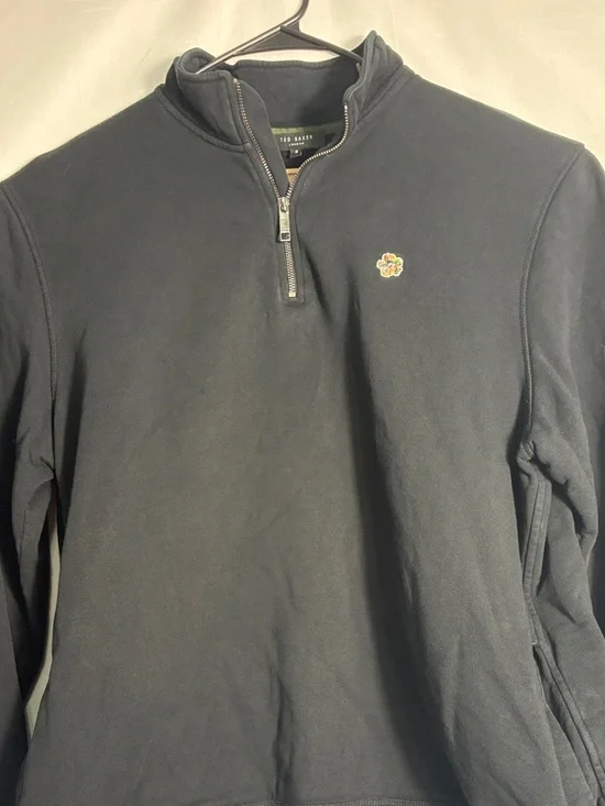 Ted Baker Black Half-Zip Pullover with pockets Size 6 or US size XXL