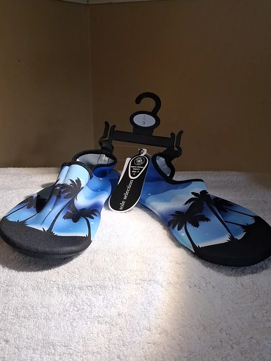 Men's Blue Palm-Print Water Shoes -