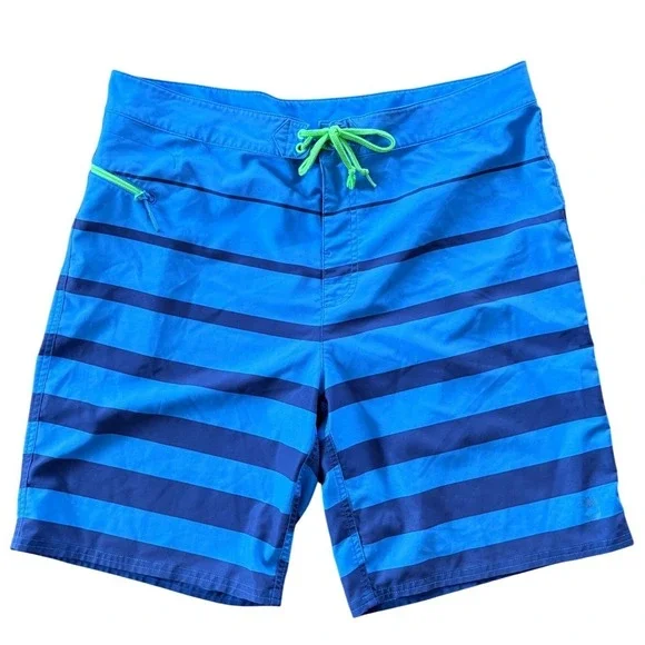 Vineyard Vines Mens Blue Striped Board Shorts‎ Swim Trunks Size 36 Stretch