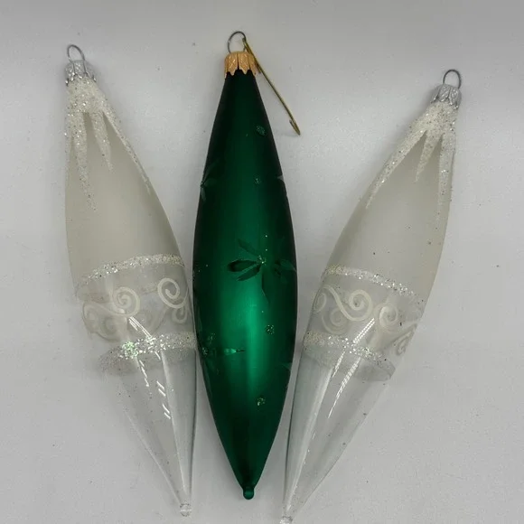 Vintage Colombia Glass Ornaments Lot 3 Large 6