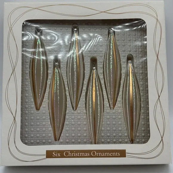 Vintage Bradford 1997 Colombia Glass Ornaments Boxed Set 6 Mini Frosted 4