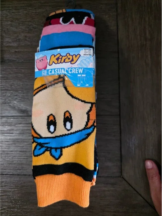 NWT Nintendo Kirby 6-Pair Casual Crew Socks Set hit mid calf