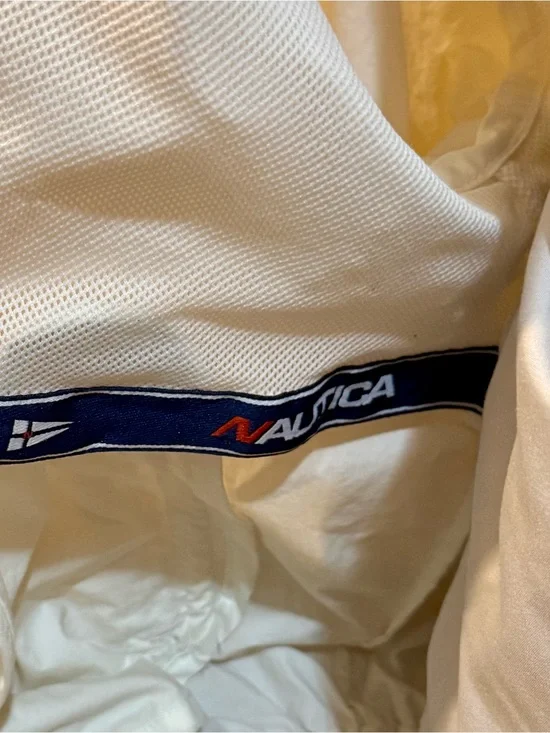 Nautica White Undershirt with Navy Branded Waistband and Red Logo