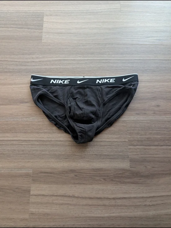 Nike Black Men's Briefs with White Logo Waistband