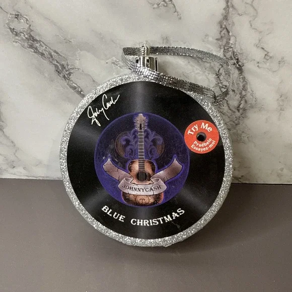 Johnny Cash Blue Christmas Singing Ornament