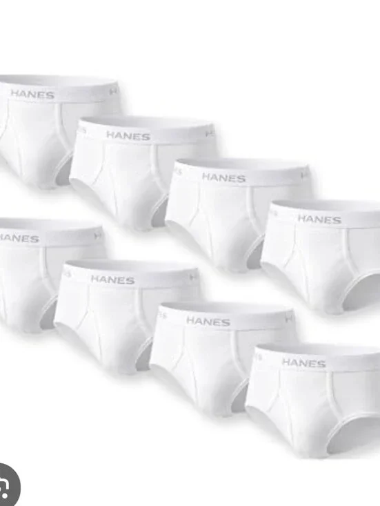 (Ew)Hanes Men's White 100% Cotton Brief Underwear, 8-Pack