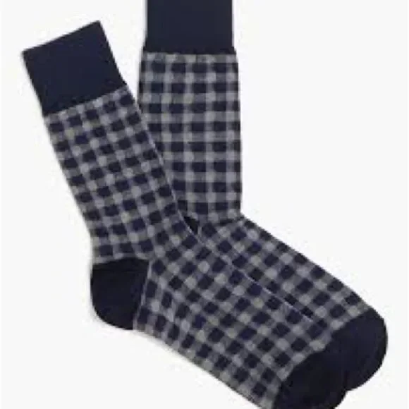 J. Crew Black and Gray Checkered Socks