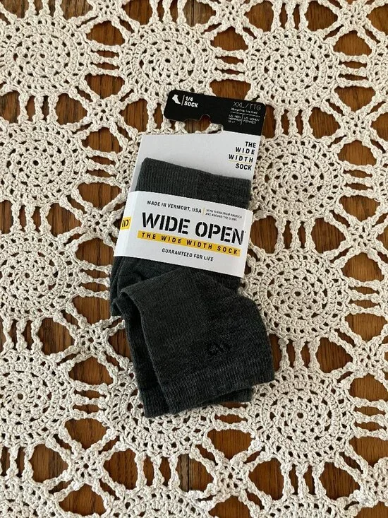 New Men’s Sz. XXL ¼ Sock The Wide Width Sock made in the USA