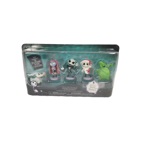 Disney Nightmare Before Christmas Glow in the Dark Collectible Figure Set New