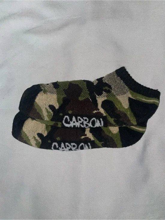 Carbon Camouflage Low-Cut Athletic Socks in Olive, Black, Tan