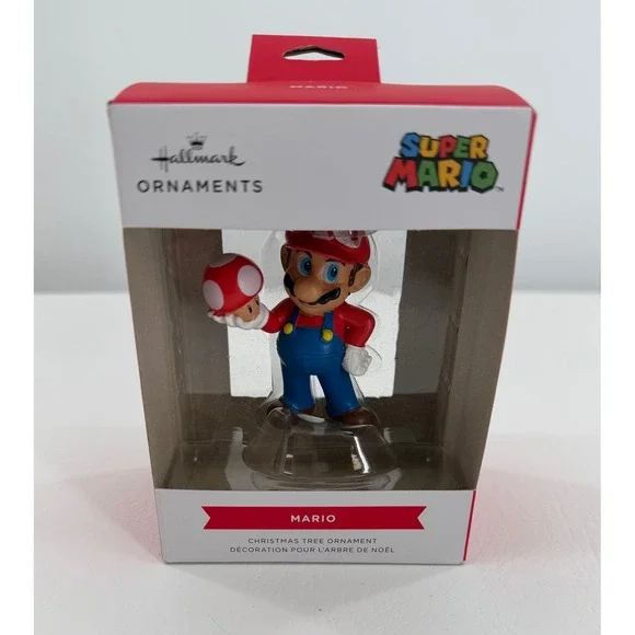 Hallmark Super Mario Christmas Ornament Red Blue 2023 Nintendo Mushroom New