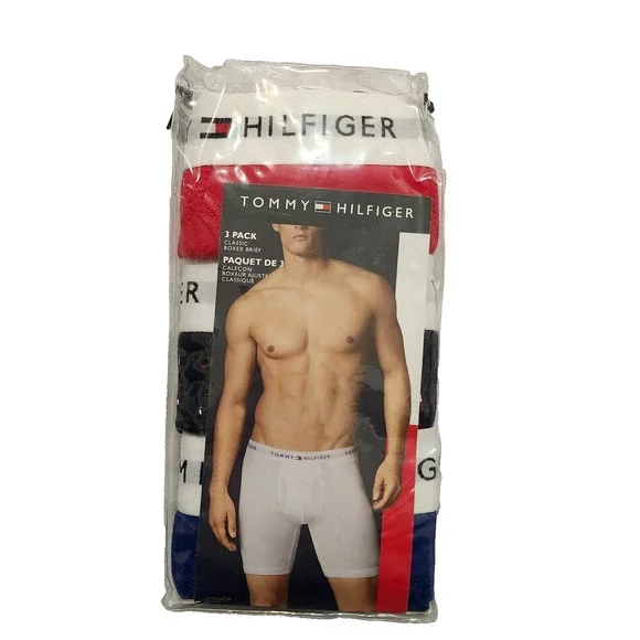 Tommy Hilfiger Men's Classic Boxer Brief Underwear 3-Pack Size Small 100% Cotton