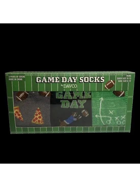 Men's Game Day Football Crew Socks Gift Set - Size 6-12 - New in Box