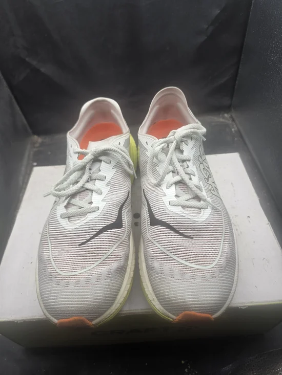 Men  Lightweight White and Orange Athletic Shoes
