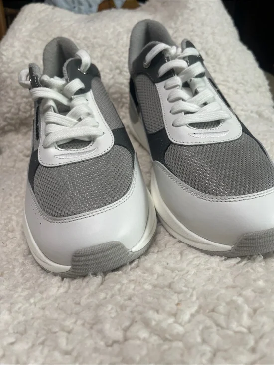 MICHAEL Michael Kors Men's White & Gray Mesh Leather Sneakers