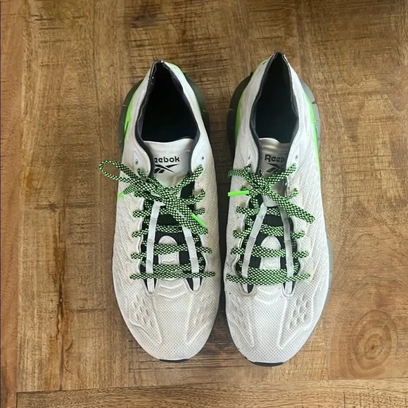 Reebok White and Neon Green Athletic Shoes
