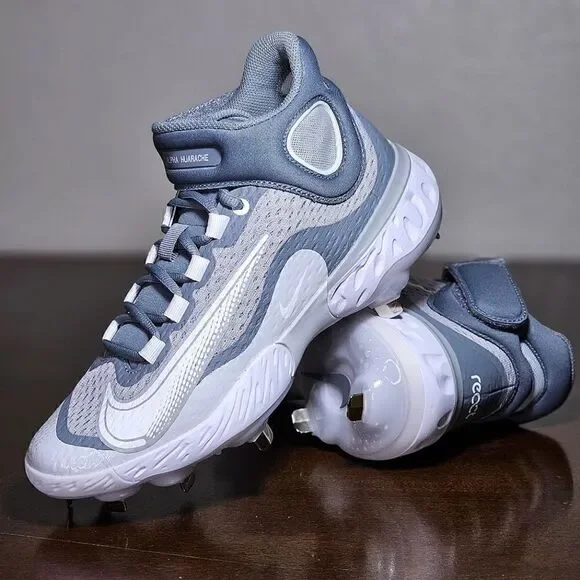 Nike Alpha Huarache Elite 4 Mid Baseball Cleats Shoes Men's 7 Grey DJ6520-012 SE