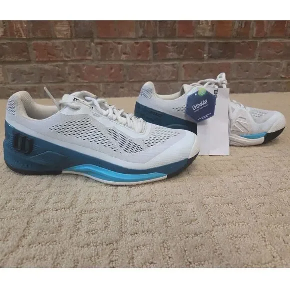 New Wilson Shoes Mens Size 11 White Blue Rush Pro 4.0 Tennis Ortholite